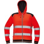 CRV Cerva Cerva Knoxfield HI-VIS reflexní mikina s kapucí červená