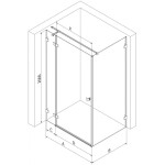 MEXEN/S - Lunar T sprchový kout dveře křídlové levá 140 x 120 cm, transparent, měď kartáčovaná 834T-140-120-65-00-L
