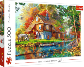 Puzzle Mlýn u řeky 500 dílků