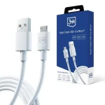 3mk datový kabel - Hyper Cable A to Micro 1.2m 5V 2.4A bílá (5903108541176)