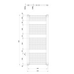 AQUALINE - DIRECT otopné těleso s bočním připojením 600x1320, černá mat ILR36B