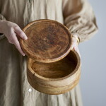 Bloomingville Dřevěná dóza Moya Mango 1 L, přírodní barva, dřevo