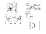 GROHE - Rapid SLX Set předstěnové instalace, klozetu, sedátka SoftClose a tlačítka Arena Cosmopolitan S, Triple Vortex, Cool Sunrise SANI11BB4110