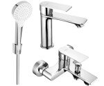 MEXEN - Royo R05 Set umyvadlové a vanové baterie s příslušenstvím, chrom 72203R05-00