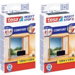 Síťka proti hmyzu TESA Insect Stop COMFORT do okna v 2 kusech, samolepicí ochrana proti hmyzu, mouchy po síti bez vrtání