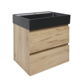 Koupelnová skříňka 2 zásuvková s umyvadlem SAT B-Way 59x50x45 cm dub mat BWAY260OAKU2BB BWAY260OAKU2BB