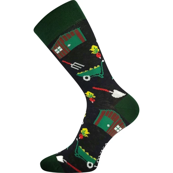 LONKA Ponožky unisex vtipné WOODOO s obrázky ZAHRÁDKY (3 páry) 35-38 117710