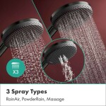 HANSGROHE - Raindance Alive S Puro Sprchový set s termostatem, průměr 30 cm, 3 proudy, EcoSmart+, kartáčovaný černý chrom 24594340