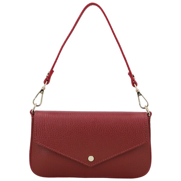 Luxusní dámská kožená kabelka na rameno Zinta, červená