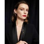 Brož Swarovski Elements Amalia - tulipán, perla, zirkon, Zlatá