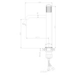 INVENA - Umyvadlová baterie vysoká MOONLIGHT černá/růžové zlato BU-77-W14-V