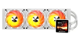 DarkFlash DE360 bílá / AiO chladič CPU / 3x 120 mm / ARGB podsvícení / 800-2000 RPM / 36 dB / Intel + AMD (DE360 White)