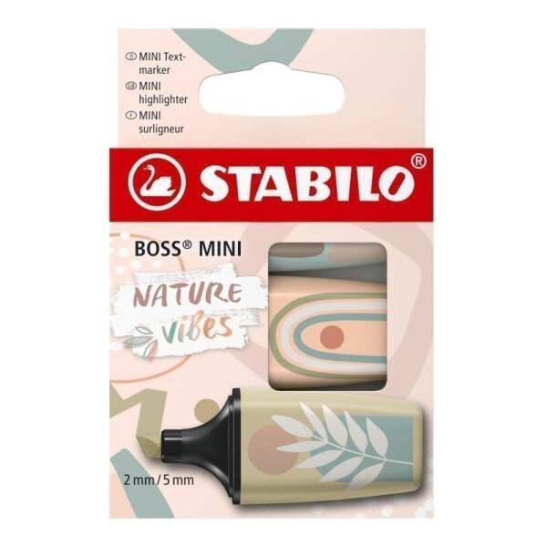 Zvýrazňovač STABILO BOSS MINI Naturevibes - sada 3 ks
