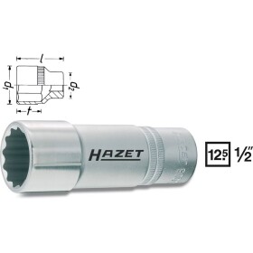 Hazet 900TZ-17 900TZ-17 vnější šestihran vložka pro nástrčný klíč 17 mm 1/2