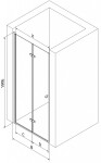 MEXEN - LIMA skládací dveře 80x190 cm 6mm, černé, transparent se stěnovým profilem 856-080-000-70-00