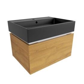 Koupelnová skříňka s umyvadlem SAT Feel 60x30x46 cm medový dub mat SATFEEL60DMU3 SATFEEL60DMU3