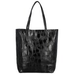 Módní dámská kožená kabelka na rameno Naysa, černá