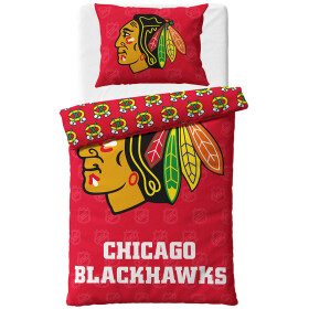 Hokejové povlečení NHL Chicago Blackhawks Shields Velikost: 140x200 + 70x90 cm