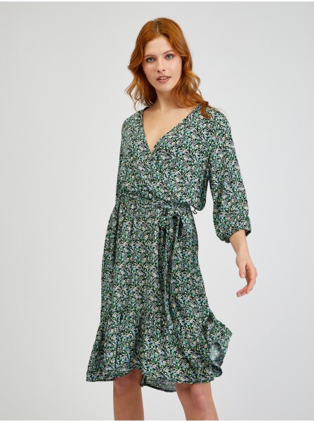 Zelené dámské vzorované šaty se zavazováním ORSAY dámské