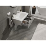 MEXEN/S - Rivel koupelnová skříňka 70 cm s umyvadlem Vela, 1 šuplík, reliéf , šedá mat/bílá mat 91A20-07023-1-BF62-W23M01