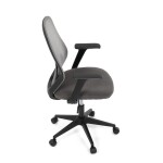 Židle kancelářská, látka šedá, houpací mechanismus, kolečka pro tvrdé povrchy