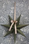Chic Antique Závěsná svítící hvězda Olive 60 cm, zelená barva, papír