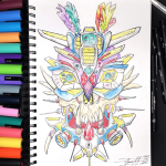 Uni POSCA PCF-350 štětcový hrot stříbrná