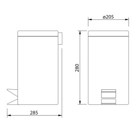 AQUALINE - SIMPLE LINE odpadkový koš kulatý 5l, bílá mat 28105