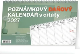 NOTIQUE Poznámkový daňový s citáty 2027 / Stolní kalendář / 25 × 14,5 cm