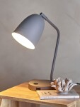 Bloomingville Stolní LED lampa Lemar Grey Metal, šedá barva, kov