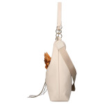 Elegantní dámská koženková kabelka na rameno LB Susan, béžová