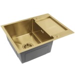REA - Ocelový dřez Paul BRUSH GOLD s kuchyňskou baterií KPL-96010