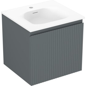 MEXEN/S - Rivel koupelnová skříňka 50 cm s umyvadlem Vela, 1 šuplík, reliéf , grafit mat/bílá mat 91A20-05047-1-BF66-W23M01