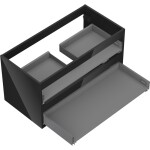 MEXEN - Box-A skříňka pro umyvadlo 90, 2 zásuvky, černá lesk 91AX0-0900-470-2-70