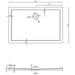 MEXEN - Flow sprchová vanička obdélníková slim 80 x 90, bílá lesk 46R108090