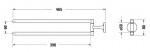 DURAVIT - Starck T Dvojitý držák ručníků, otočný, délka 47 cm, zlatá 0099413400