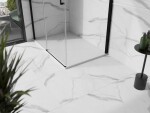 MEXEN/S - Stone+ obdélníková sprchová vanička 140 x 90, bílá, mřížka bílá 44109014-W