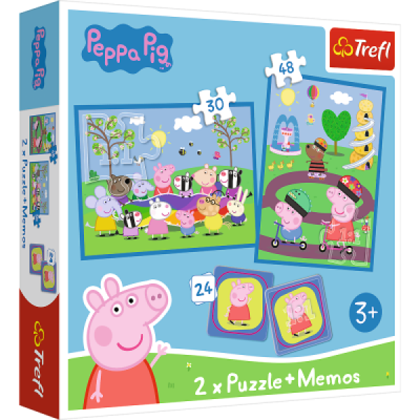 Puzzle Prasátko Pepa 2v1 + pexeso