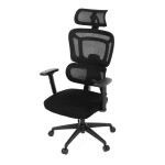 Kancelářská židle, černá síťovina, posuvný opěrák, plastový kříž, kolečka na tvrdé povrchy