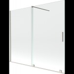 MEXEN/S - Velar dvoukřídlá posuvná vanová zástěna 180 x 150, transparent, nikl kartáčovaný 896-180-000-01-97