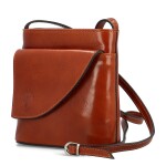 Luxusní dámská kožená crossbody kabelka Sweara, koňaková