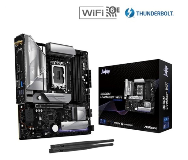 ASRock MB Sc LGA1851 B860M LiveMixer WiFi, Intel B860, 4xDDR5, 1xThunderbolt, 1xHDMI, WiFi, mATX EDF_380997