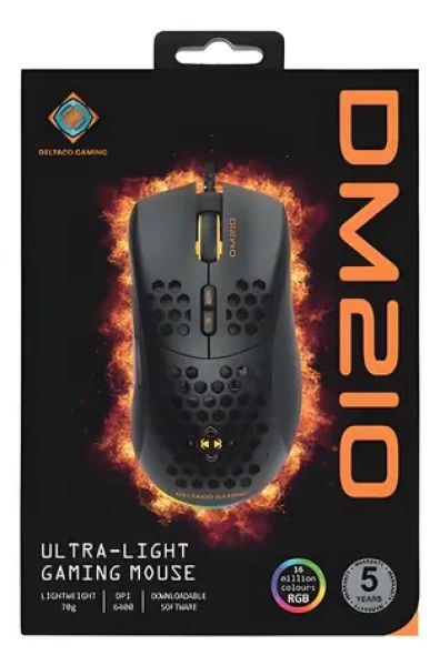 Deltaco DM210 černá / Herní myš / RGB / drátová / 6400 DPI / 7 tlačítek (GAM-108)