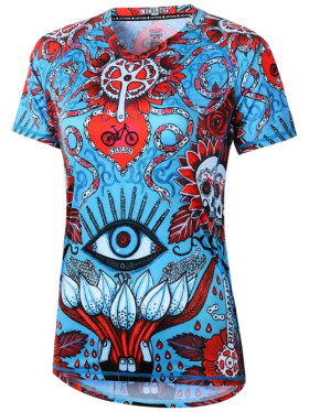 MTB dres CYCOLOGY Baja, dámský, krátký rukáv (Motiv Baja, velikost M)