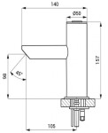 SANELA - Piezo baterie Nerezová umyvadlová baterie Piezo, 1 druh vody, bateriové napájení, antivandal SLU 91PDB