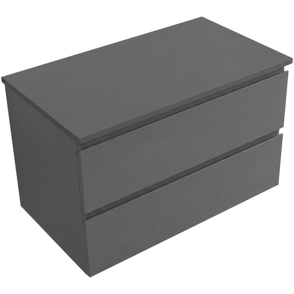 CERANO Koupelnová skříňka Carole - antracitová + deska pod umyvadlo Navira Slim - 18 mm - 100x49,8x46 cm