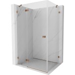 MEXEN/S - Lunar sprchový kout dveře křídlové levá 90 x 80, transparent, růžové zlato 834-090-080-60-00-L