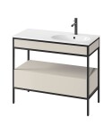CERSANIT - Sada B943 konzole ZEN 100 (skříňka se zásuvkou + panel FSC MIX70% SGSCH-COC-007574 + umyvadlo vlevo) cashmere VIR S801-518