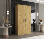 Šatní skříň Abi Bari 1 Rozměry: 100 cm, Pásky / úchyty: Zlatý, Barva korpusu + barva dveří: Kašmír + Kašmír