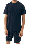 Pánské pyžamo 42601 Shore dark blue - HENDERSON tmavě modrá XL